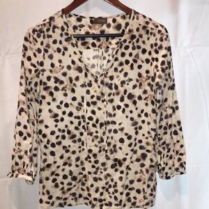 Crosby by Mollie Burch • 100% Rayon Animal‑Print Blouse • Size S